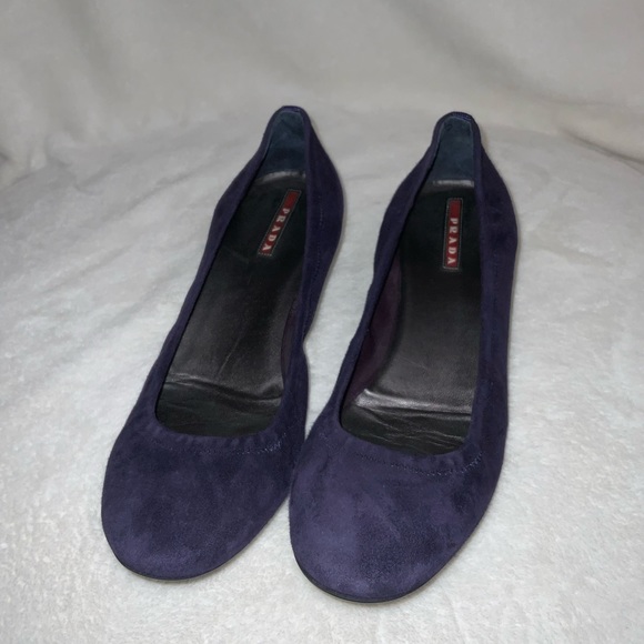Prada Purple Suede Kitten Heels Size 39 - Picture 2 of 9